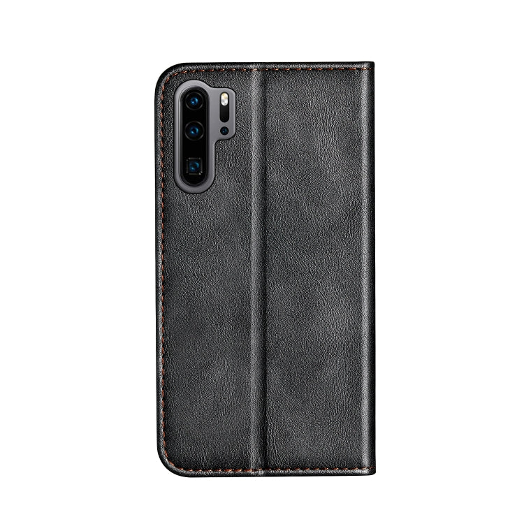 Business Solid Color Stitching Horizontal Flip Leather Case for Huawei P30 Pro, with Holder & Card Slots & Wallet & Lanyard