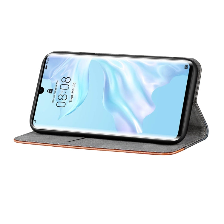 Business Solid Color Stitching Horizontal Flip Leather Case for Huawei P30 Pro, with Holder & Card Slots & Wallet & Lanyard