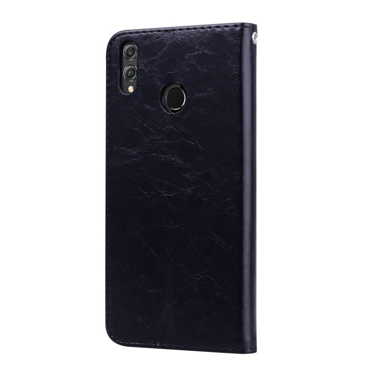 Business Style Oil Wax Texture Horizontal Flip Leather Case for Huawei Honor 8X, with Holder & Card Slots & Wallet