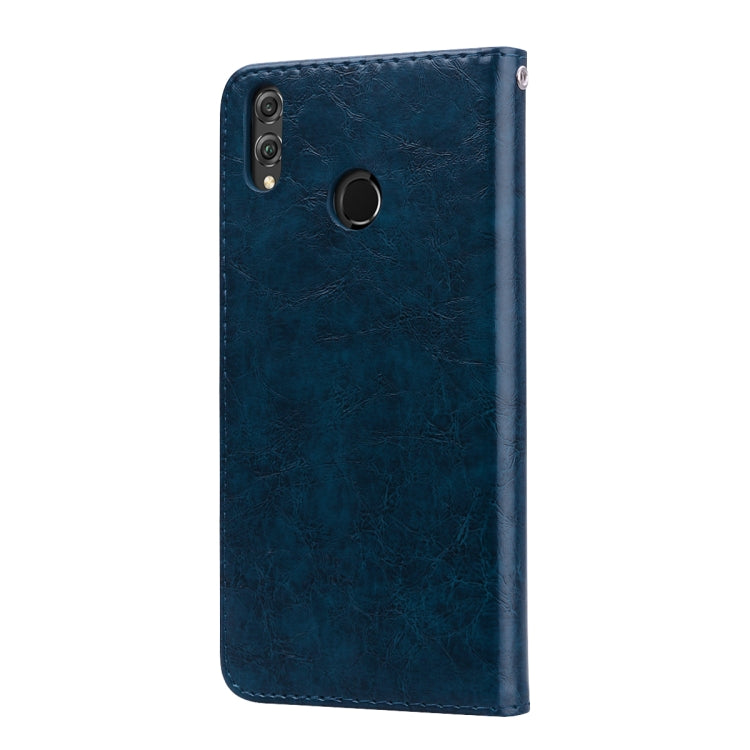 Business Style Oil Wax Texture Horizontal Flip Leather Case for Huawei Honor 8X, with Holder & Card Slots & Wallet