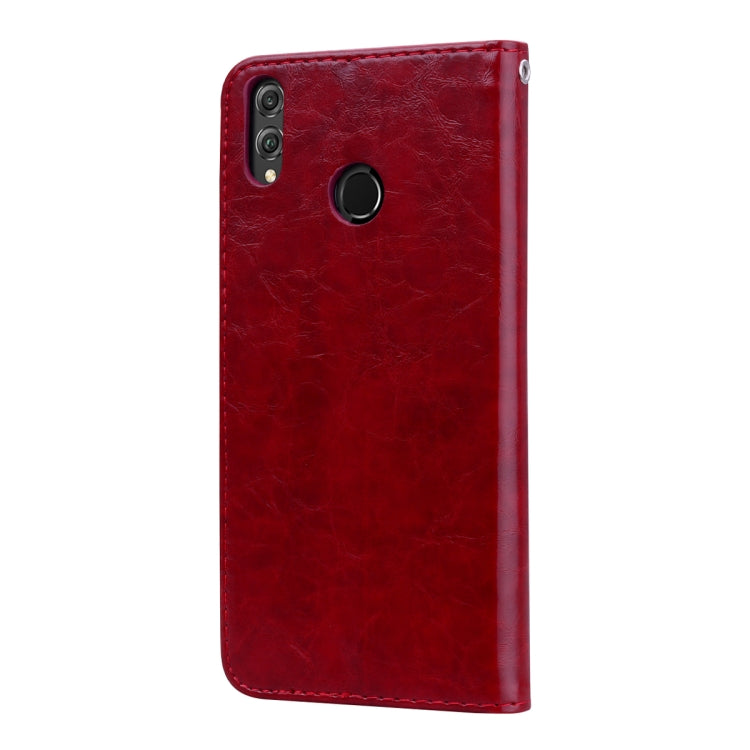 Business Style Oil Wax Texture Horizontal Flip Leather Case for Huawei Honor 8X, with Holder & Card Slots & Wallet