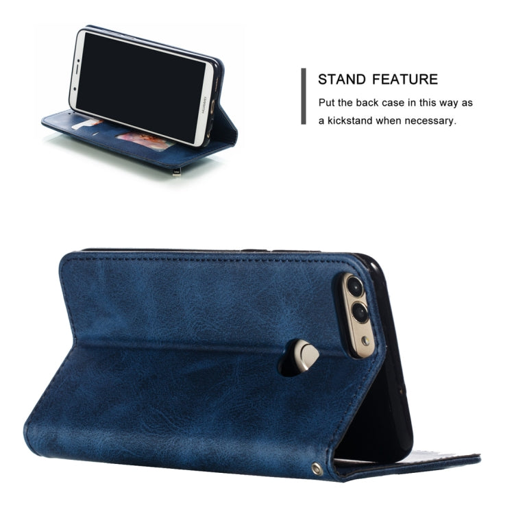 Calf Texture Zipper Magnetic Horizontal Flip Leather Case for Huawei P Smart / Honor 9 Lite, with Wallet & Holder & Card Slots