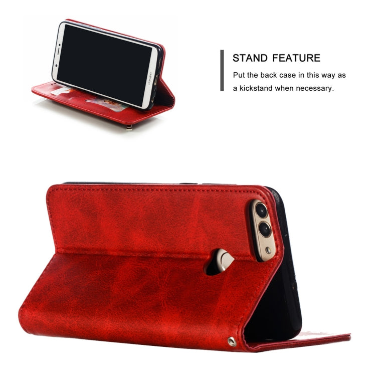 Calf Texture Zipper Magnetic Horizontal Flip Leather Case for Huawei P Smart / Honor 9 Lite, with Wallet & Holder & Card Slots