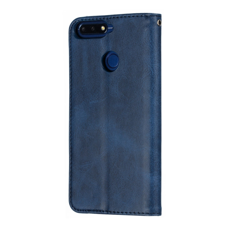 Calf Texture Zipper Magnetic Horizontal Flip Leather Case for Huawei Y6 (2018), with Wallet & Holder & Card Slots