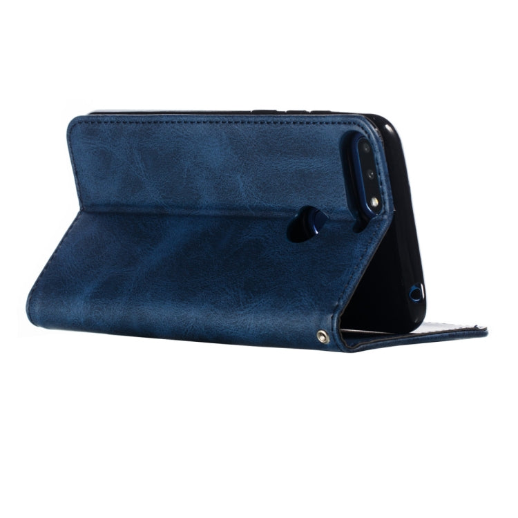 Calf Texture Zipper Magnetic Horizontal Flip Leather Case for Huawei Y6 (2018), with Wallet & Holder & Card Slots