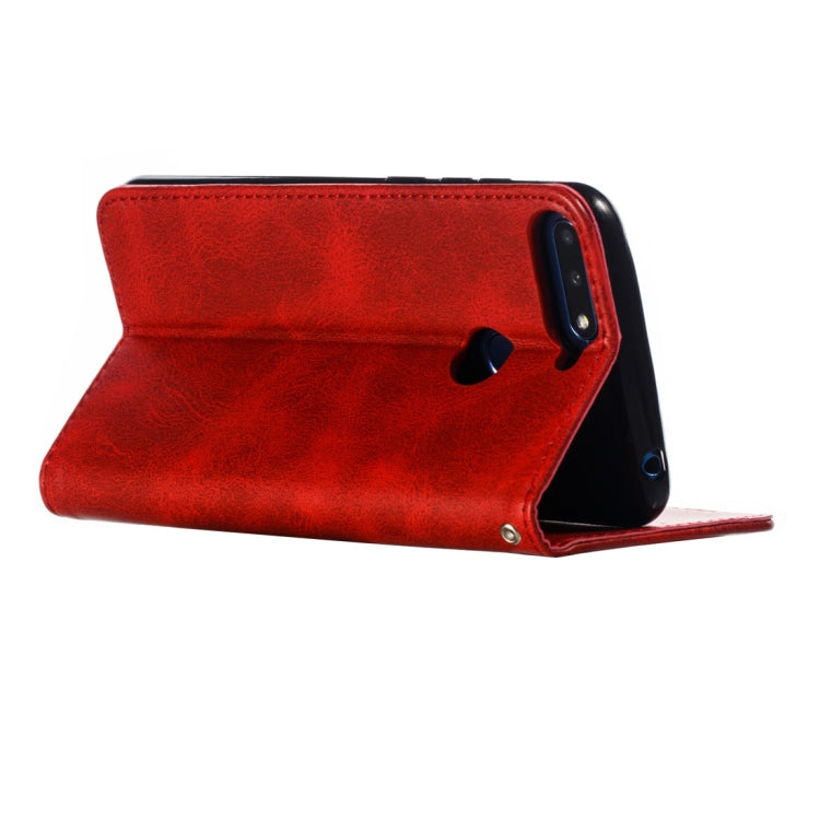 Calf Texture Zipper Magnetic Horizontal Flip Leather Case for Huawei Y6 (2018), with Wallet & Holder & Card Slots