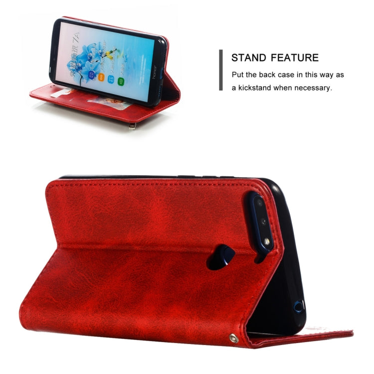 Calf Texture Zipper Magnetic Horizontal Flip Leather Case for Huawei Y6 (2018), with Wallet & Holder & Card Slots