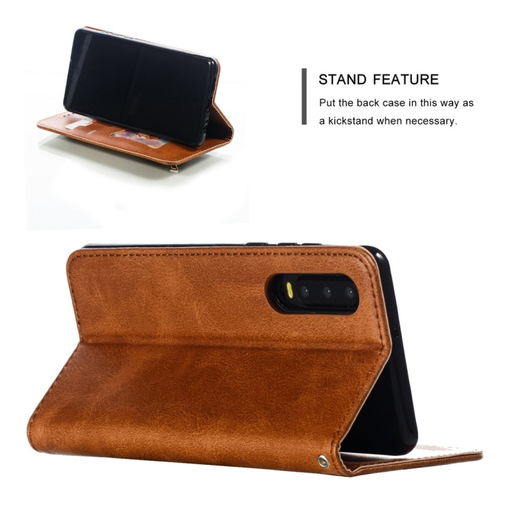 Calf Texture Zipper Magnetic Horizontal Flip Leather Case for Huawei P30, with Wallet & Holder & Card Slots