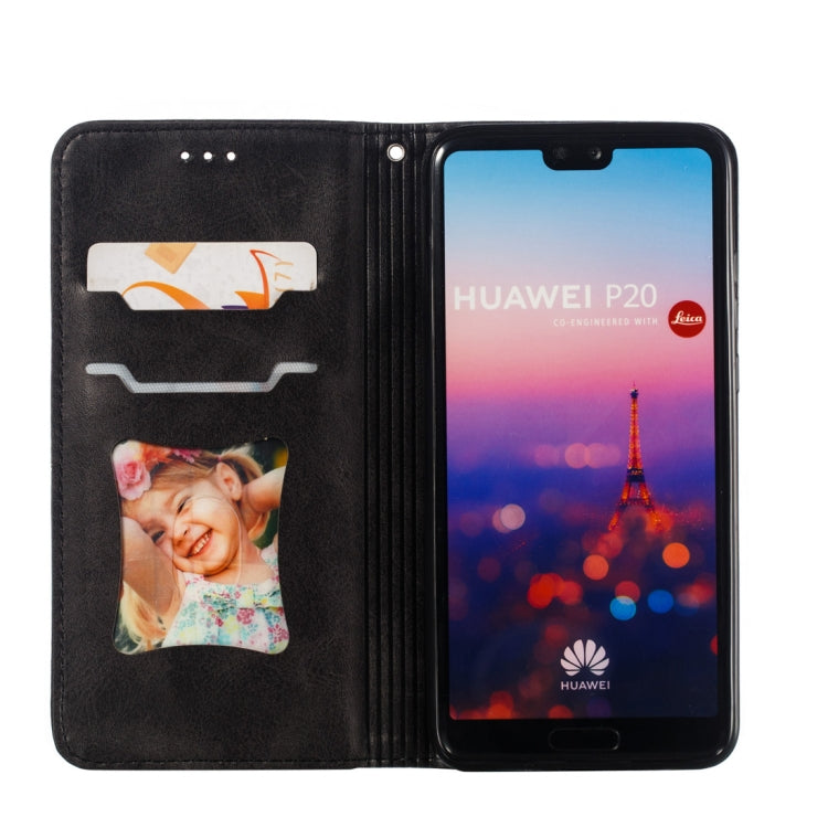 Calf Texture Zipper Magnetic Horizontal Flip Leather Case for Huawei P20, with Wallet & Holder & Card Slots