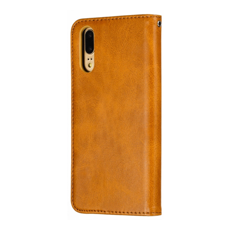 Calf Texture Zipper Magnetic Horizontal Flip Leather Case for Huawei P20, with Wallet & Holder & Card Slots