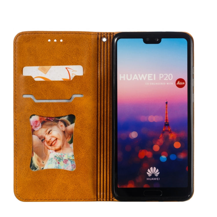 Calf Texture Zipper Magnetic Horizontal Flip Leather Case for Huawei P20, with Wallet & Holder & Card Slots