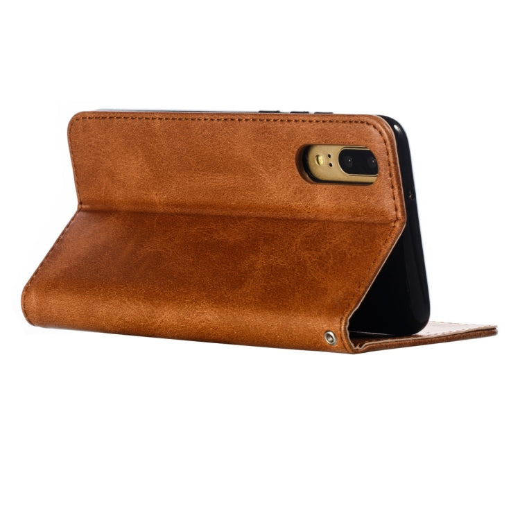 Calf Texture Zipper Magnetic Horizontal Flip Leather Case for Huawei P20, with Wallet & Holder & Card Slots