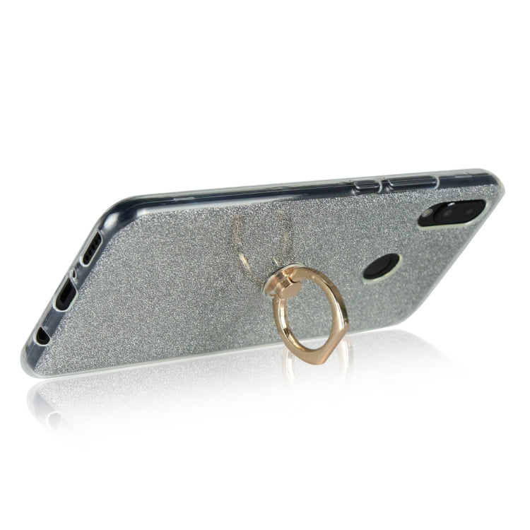 Glittery Powder Shockproof TPU Case for Huawei Nova 3i, with 360 Degree Rotation Ring Holder