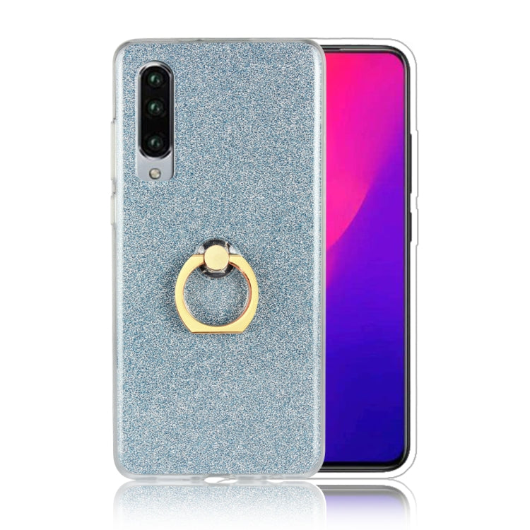 Glittery Powder Shockproof TPU Case for Huawei P30, with 360 Degree Rotation Ring Holder