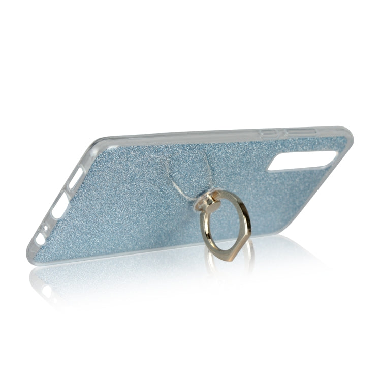 Glittery Powder Shockproof TPU Case for Huawei P30, with 360 Degree Rotation Ring Holder
