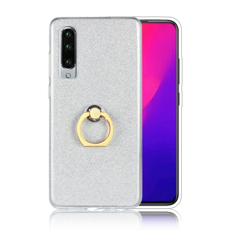 Glittery Powder Shockproof TPU Case for Huawei P30, with 360 Degree Rotation Ring Holder