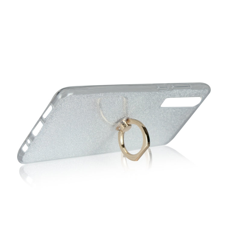 Glittery Powder Shockproof TPU Case for Huawei P30, with 360 Degree Rotation Ring Holder