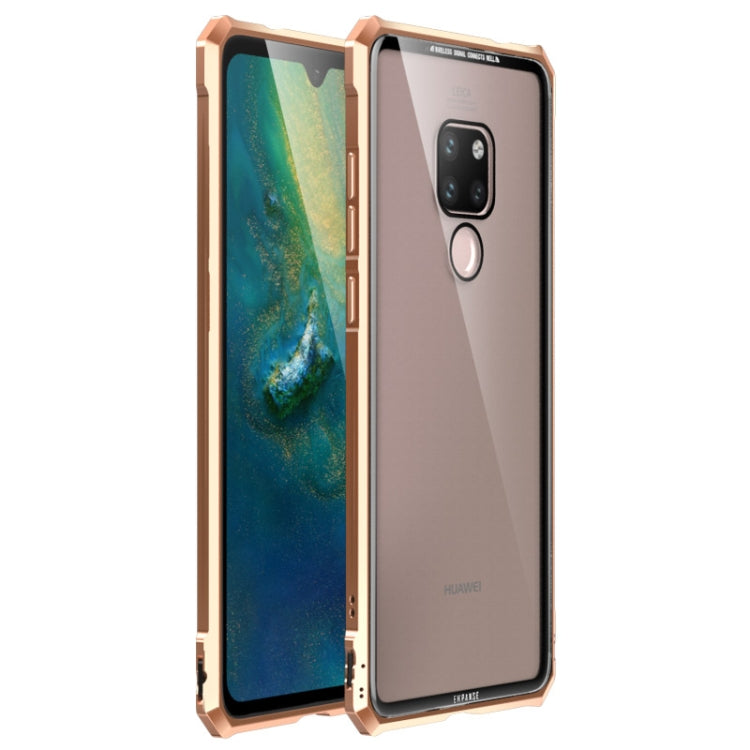 Snap-on Aluminum Frame and Tempered Glass Back Plate Case for Huawei Mate 20