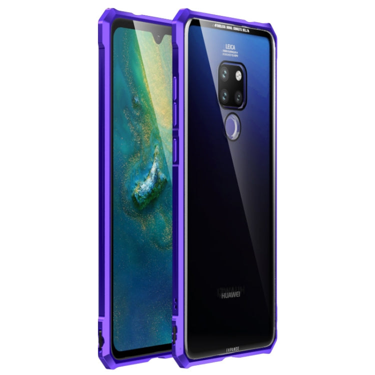 Snap-on Aluminum Frame and Tempered Glass Back Plate Case for Huawei Mate 20