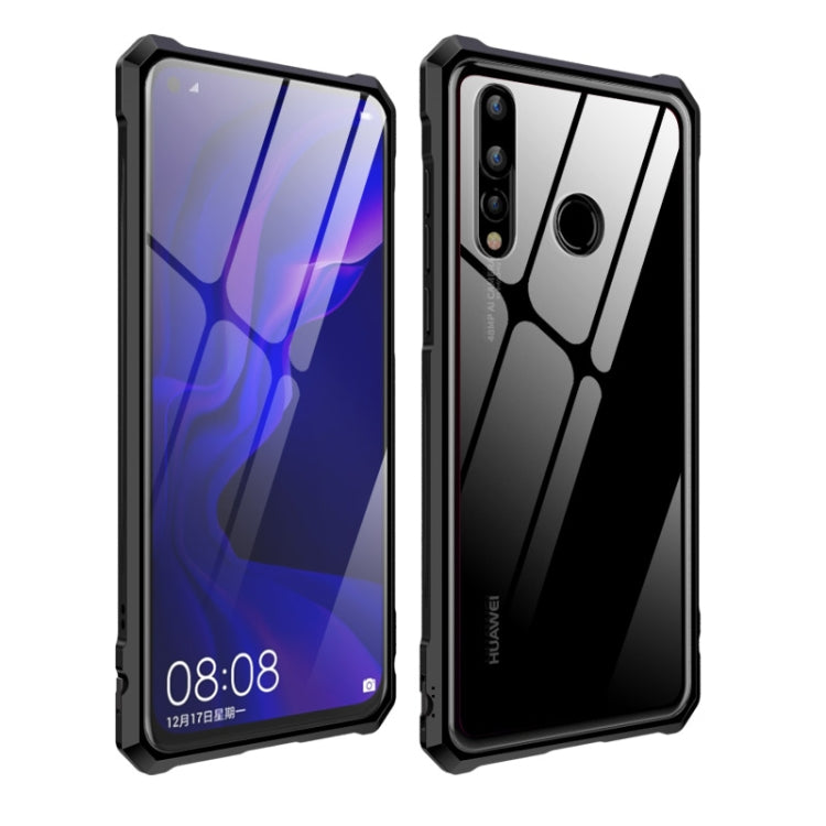 Snap-on Aluminum Frame and Tempered Glass Back Plate Case for Huawei Nova 4