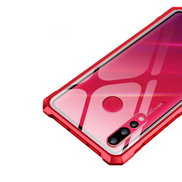 Snap-on Aluminum Frame and Tempered Glass Back Plate Case for Huawei Nova 4