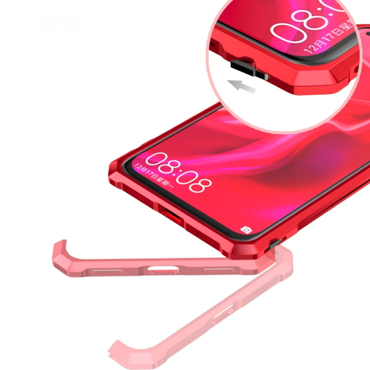 Snap-on Aluminum Frame and Tempered Glass Back Plate Case for Huawei Nova 4