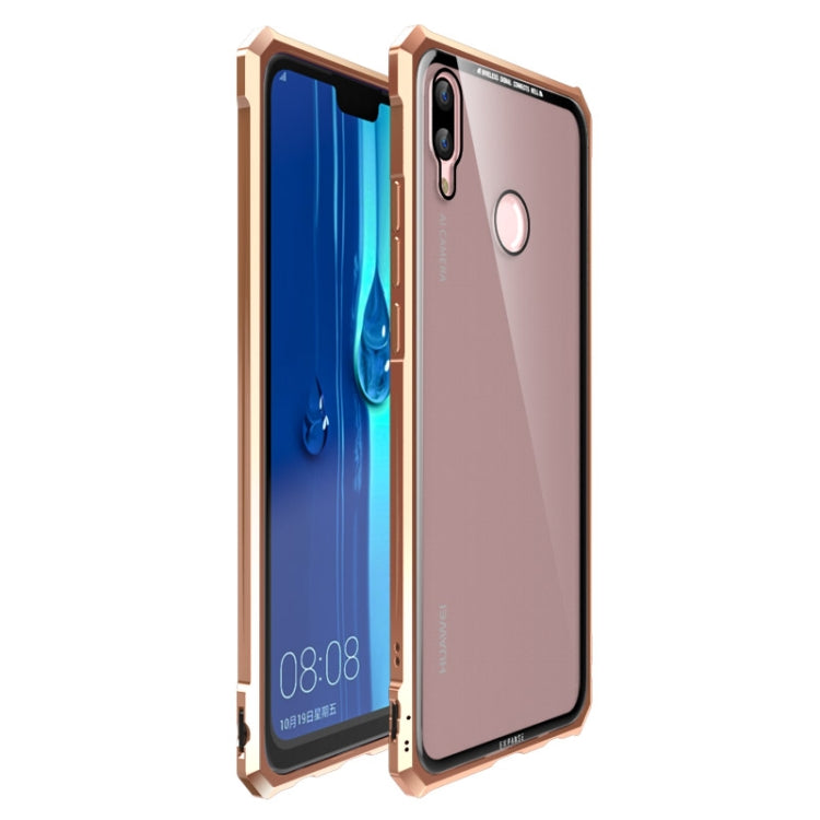 Snap-on Aluminum Frame and Tempered Glass Back Plate Case for Huawei Enjoy 9 Plus