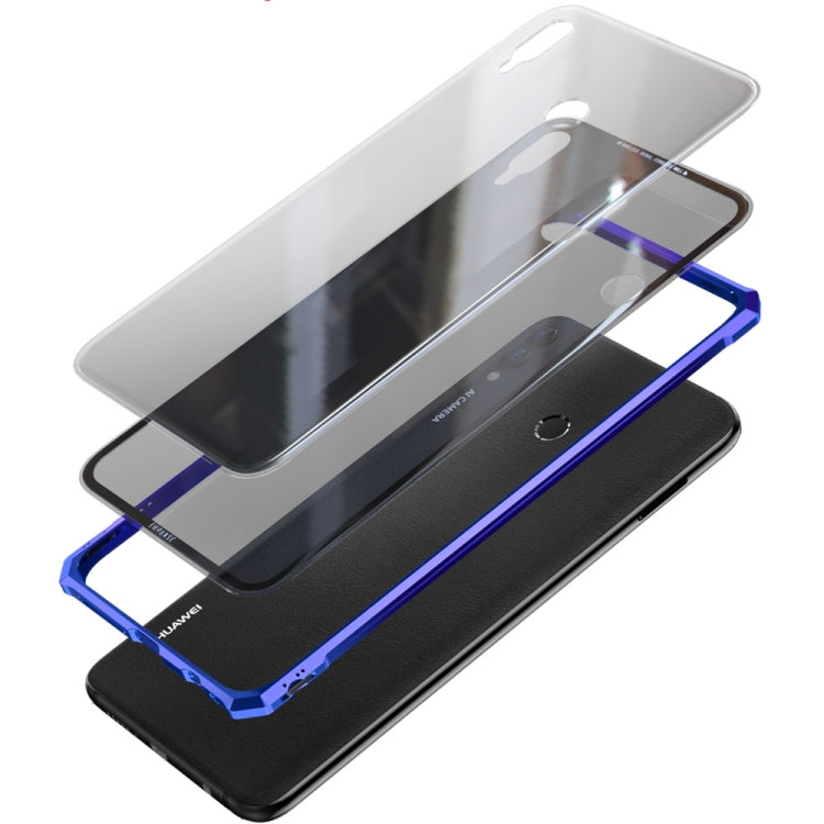 Snap-on Aluminum Frame and Tempered Glass Back Plate Case for Huawei Enjoy 9 Plus