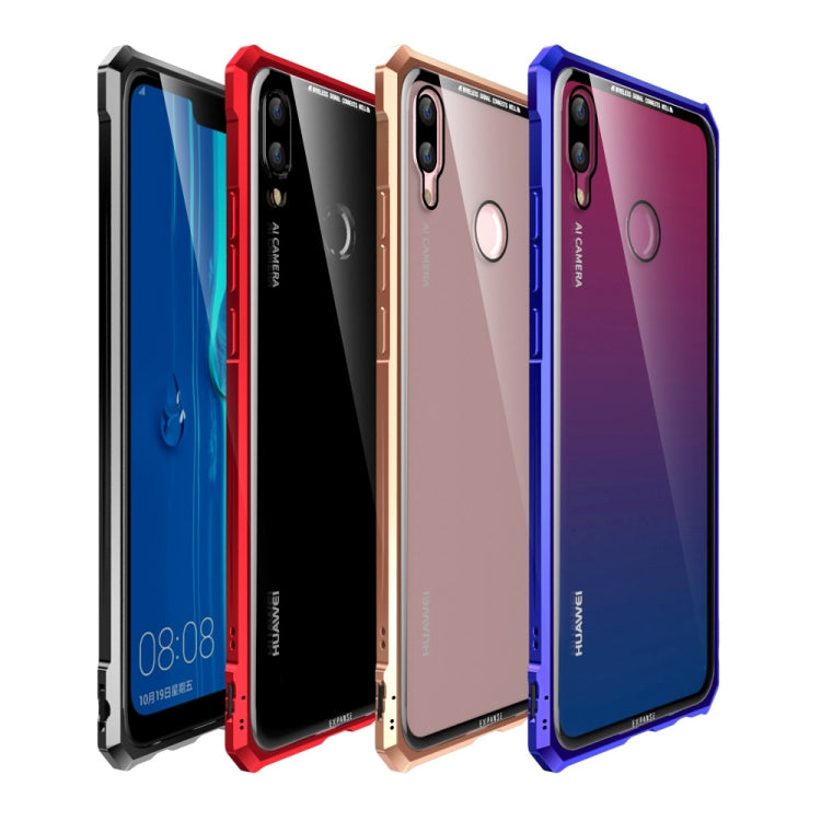 Snap-on Aluminum Frame and Tempered Glass Back Plate Case for Huawei Enjoy 9 Plus