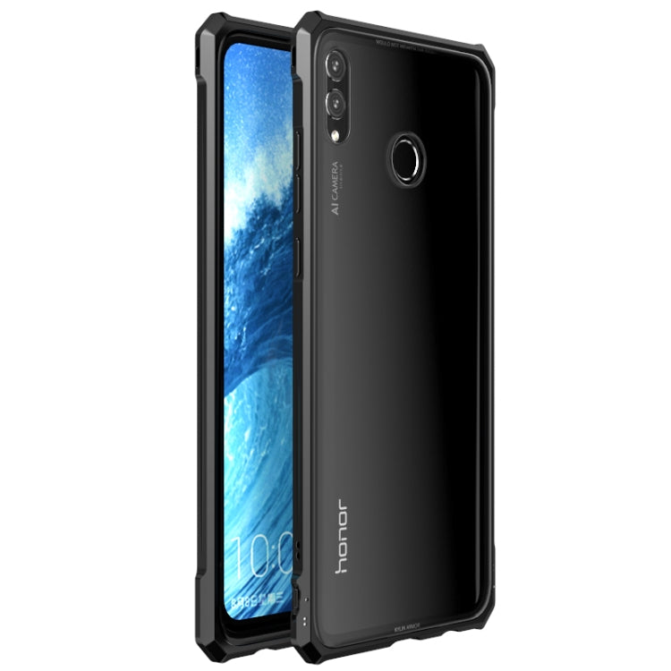 Snap-on Aluminum Frame and Tempered Glass Back Plate Case for Huawei Honor 8X MAX(Black)