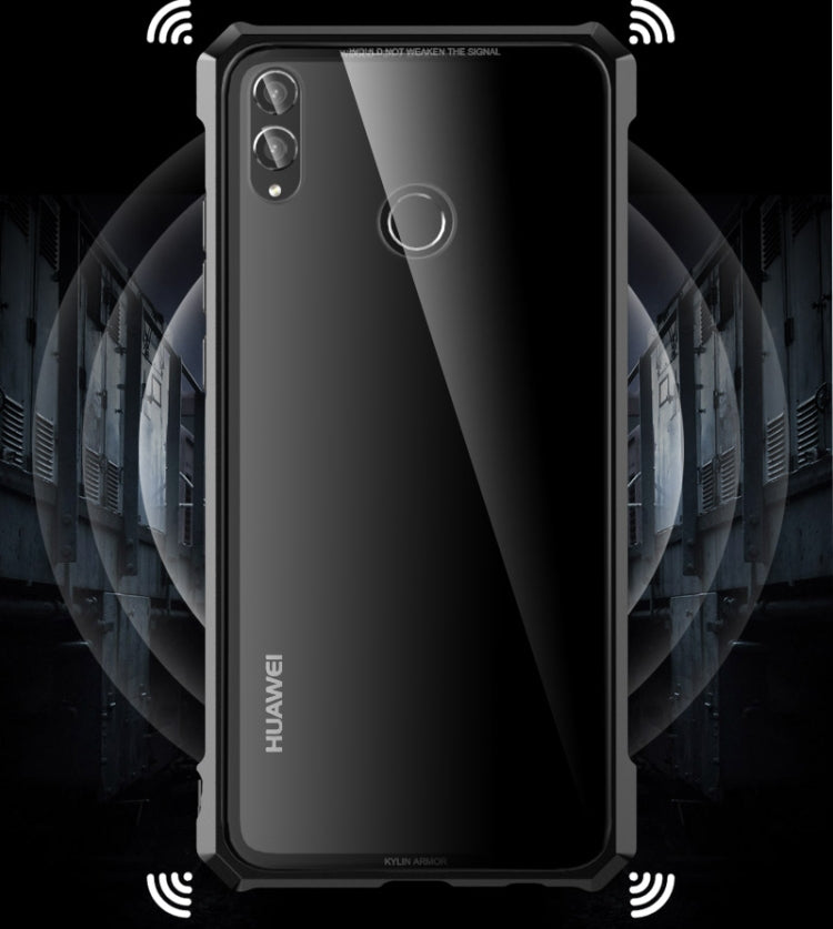 Snap-on Aluminum Frame and Tempered Glass Back Plate Case for Huawei Honor 8X MAX(Black)