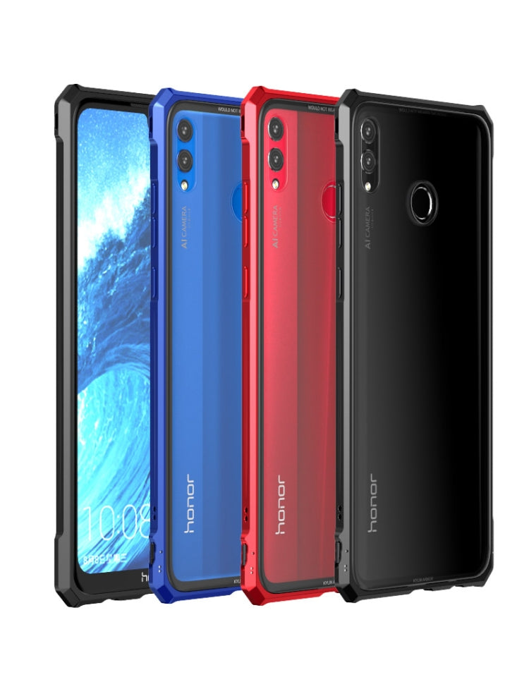 Snap-on Aluminum Frame and Tempered Glass Back Plate Case for Huawei Honor 8X