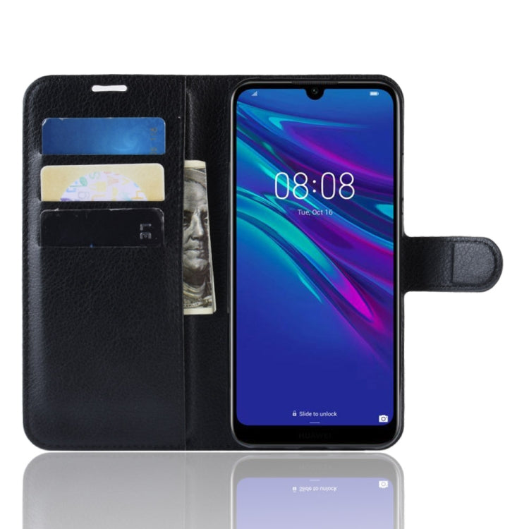 Litchi Texture Horizontal Flip Leather Case for Huawei Y6 2019, with Wallet & Holder & Card Slots