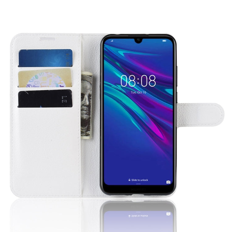 Litchi Texture Horizontal Flip Leather Case for Huawei Y6 2019, with Wallet & Holder & Card Slots