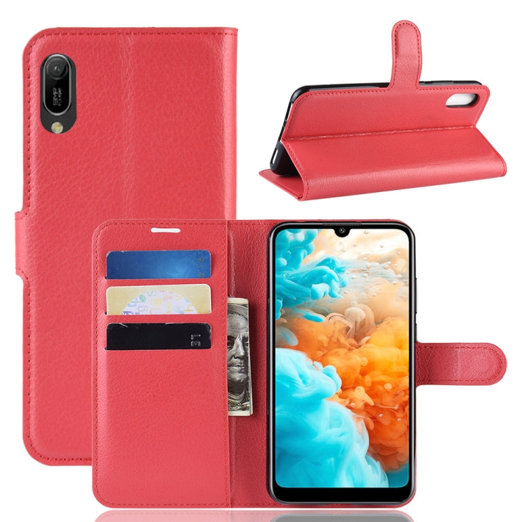Litchi Texture Horizontal Flip Leather Case for Huawei Y6 Pro 2019, with Wallet & Holder & Card Slots