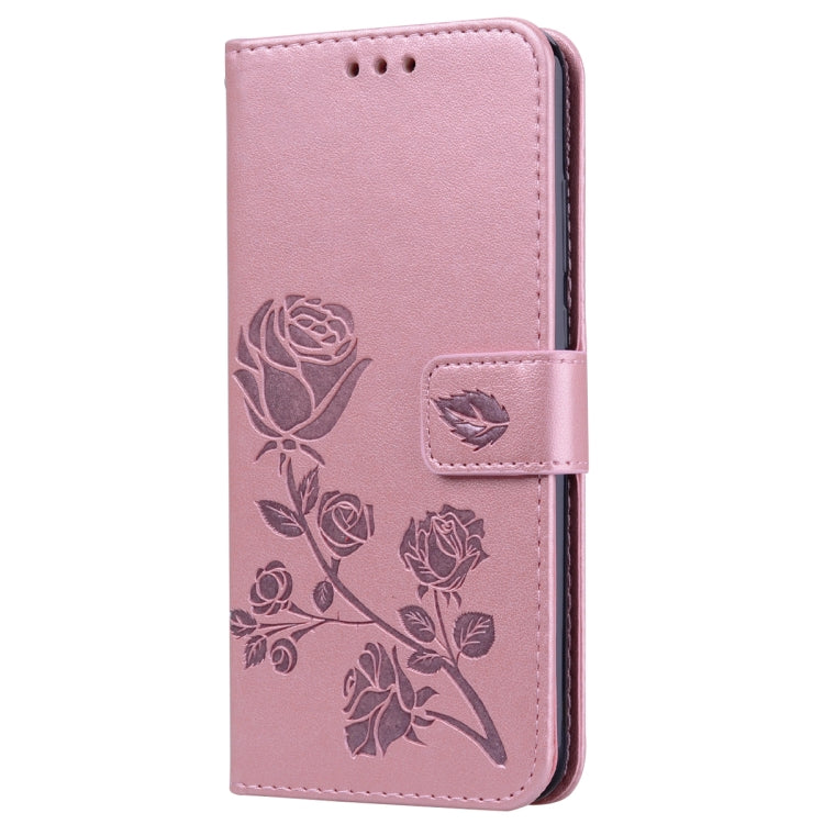Rose Embossed Horizontal Flip PU Leather Case for Huawei P Smart 2019, with Holder & Card Slots & Wallet