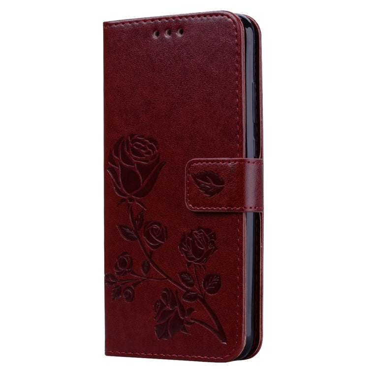 Rose Embossed Horizontal Flip PU Leather Case for Huawei P Smart 2019, with Holder & Card Slots & Wallet
