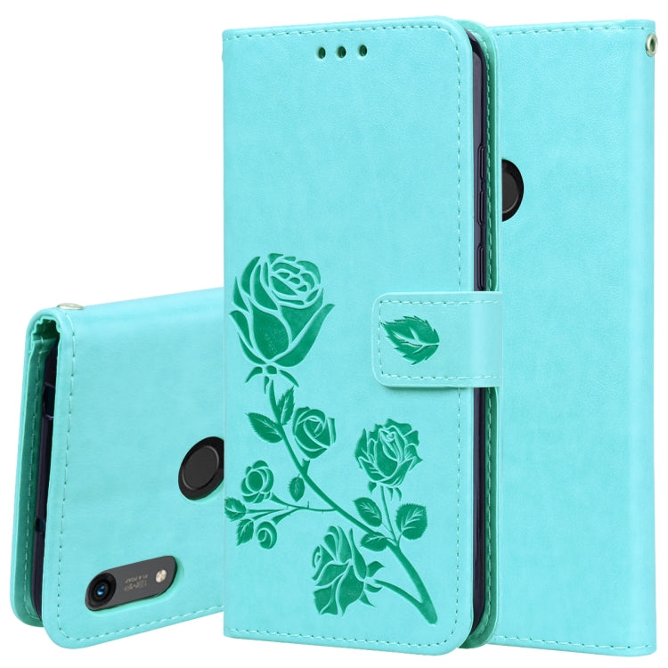 Rose Embossed Horizontal Flip PU Leather Case for Huawei Honor 8A/Y6 2019, with Holder & Card Slots & Wallet