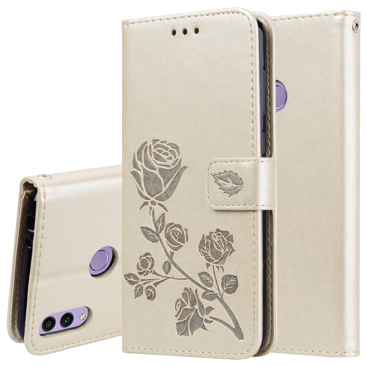 Rose Embossed Horizontal Flip PU Leather Case for Huawei Honor 8C, with Holder & Card Slots & Wallet