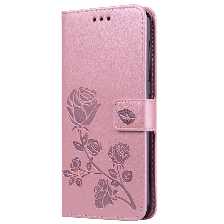 Rose Embossed Horizontal Flip PU Leather Case for Huawei Honor 8C, with Holder & Card Slots & Wallet