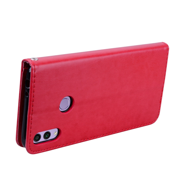 Rose Embossed Horizontal Flip PU Leather Case for Huawei Honor 8C, with Holder & Card Slots & Wallet