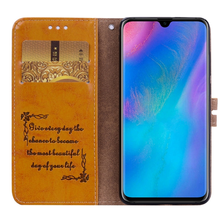 Business Style Oil Wax Texture Horizontal Flip Leather Case for Huawei P30, with Holder & Card Slots & Wallet