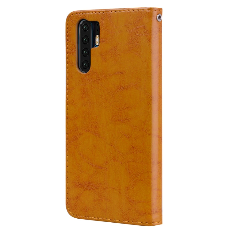 Business Style Oil Wax Texture Horizontal Flip Leather Case for Huawei P30 Pro, with Holder & Card Slots & Wallet