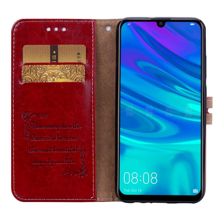 Business Style Oil Wax Texture Horizontal Flip Leather Case for Huawei P Smart 2019, with Holder & Card Slots & Wallet