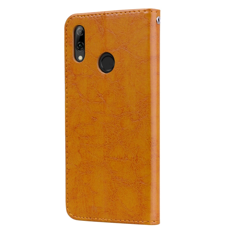 Business Style Oil Wax Texture Horizontal Flip Leather Case for Huawei P Smart 2019, with Holder & Card Slots & Wallet