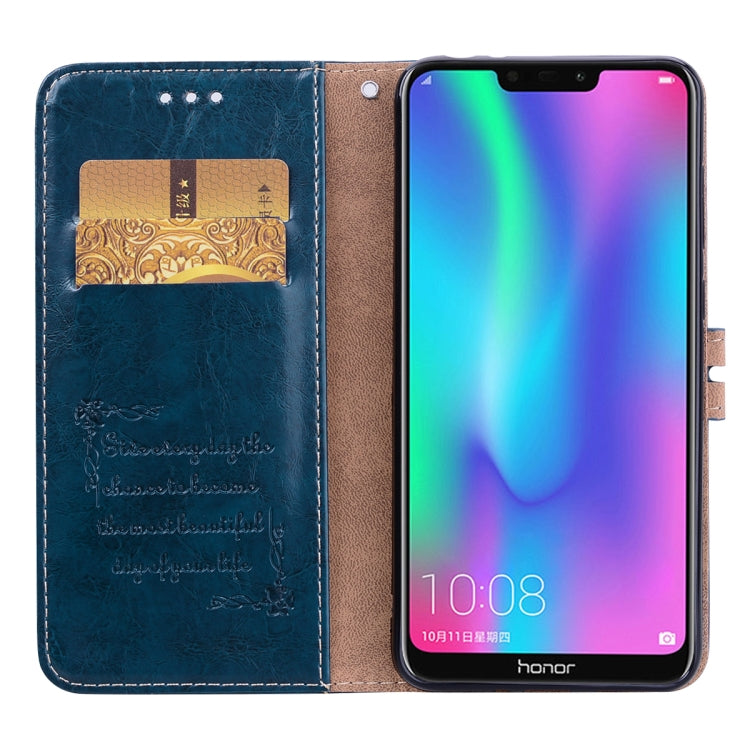 Business Style Oil Wax Texture Horizontal Flip Leather Case for Huawei Honor 8C, with Holder & Card Slots & Wallet