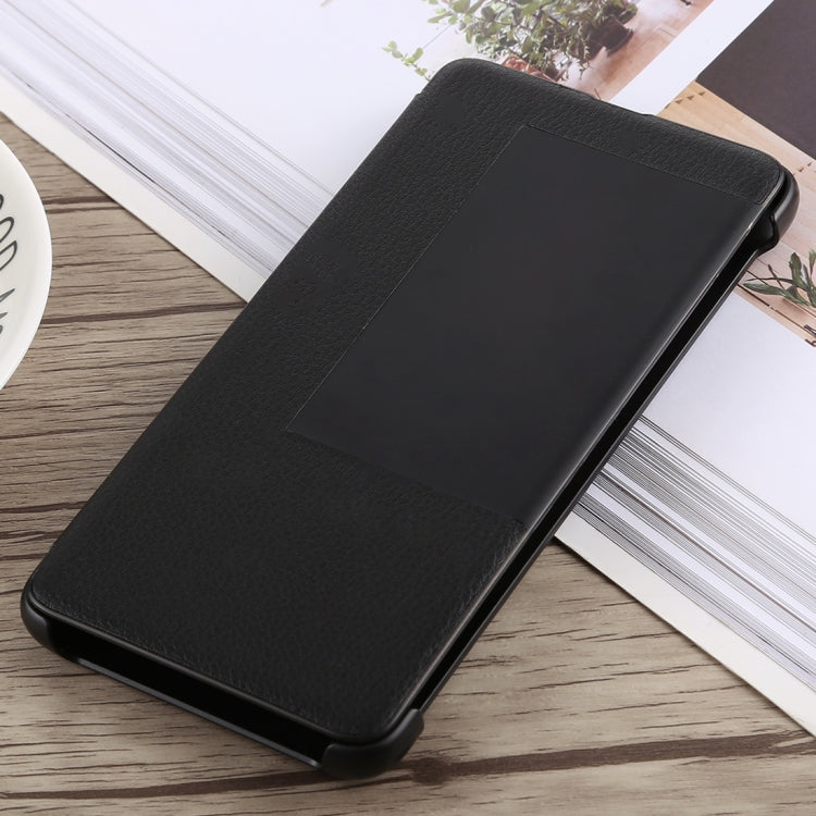 Litchi Texture Smart Horizontal Flip Leather Case for Huawei Mate 20, With Call Display ID (Black)
