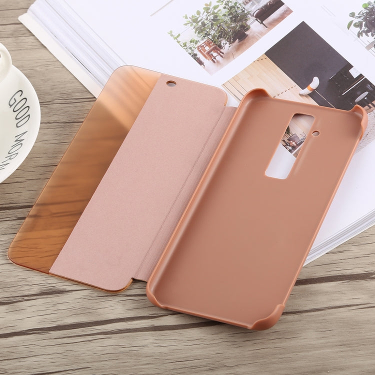 Litchi Texture Smart Horizontal Flip Leather Case for Huawei Mate 20 Lite, With Call Display ID (Rose Gold)