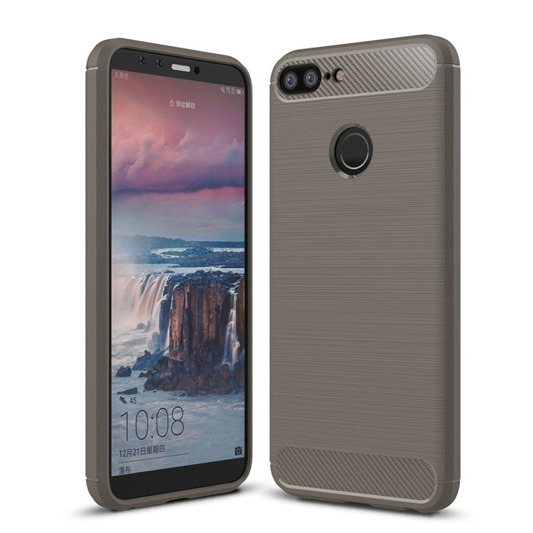 For Huawei  Honor 9 Lite Brushed Texture Carbon Fiber Shockproof TPU Protective Back Case