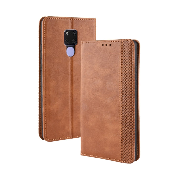 Magnetic Buckle Retro Texture Horizontal Flip Leather Case for Huawei Mate 20, with Holder & Card Slots & Wallet